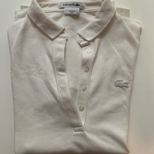 White Lacoste Cotton Polo Shirt